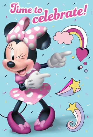 Hallmark 6 Pack Cards C32 Birthday Minnie Mouse