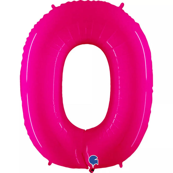 Grabo Foil Balloon Pink Fluo 40" Number 0