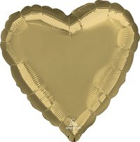 Anagram Foil Balloon White Gold Heart 18"