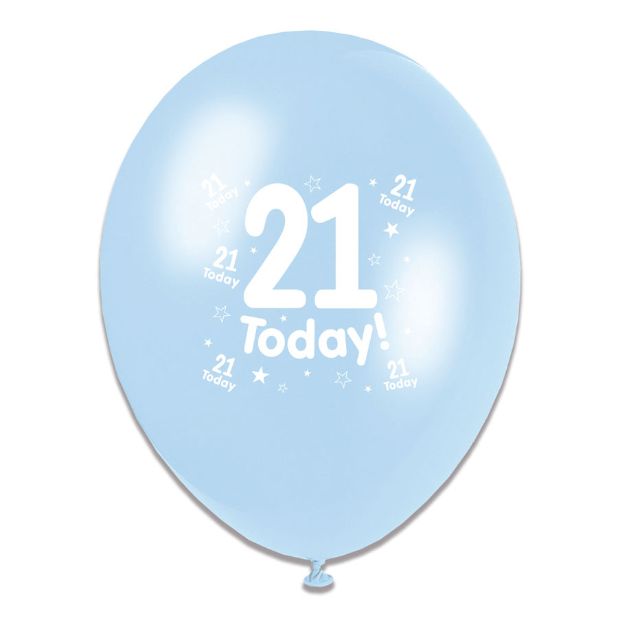 Age 21 Male Latex Balloons 6 x 8pk