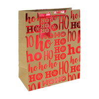Ho Ho Ho Kraft Gift Bag 3pk