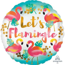 Foil Balloon 18" Round Let's Flamingly