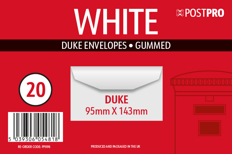Duke White Envelopes Pack Of 20