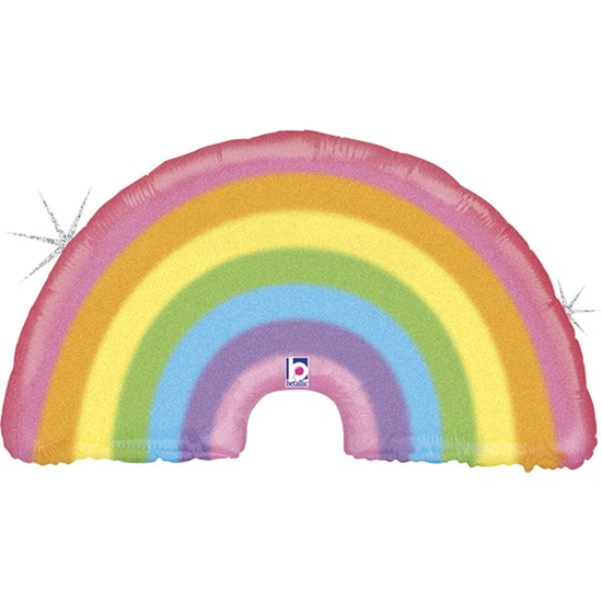 Glitter Holographic Rainbow 36" Foil Balloon