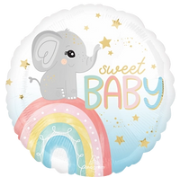 Anagram Foil Balloon Satin Baby Elephant Blue 18