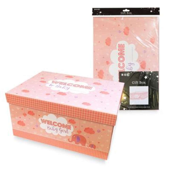 Gift Box Flat Pack Welcome Baby Girl