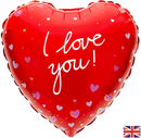 Oaktree Foil Balloon I Love You Hearts & Dots 18