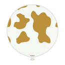 Kalisan Safari Cow White/Gold 24" Latex