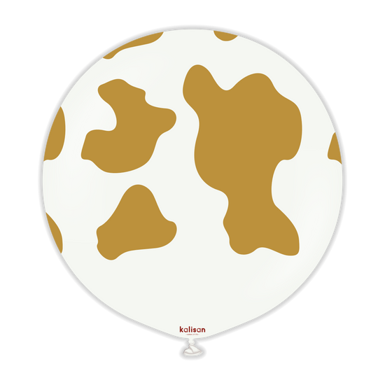 Kalisan Safari Cow White/Gold 24" Latex
