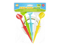Colorful Ring Toss Game with 10pcs of plastic rings and pegs, perfect for outdoor or indoor play by Gem Imports.