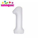 Unique Foil Balloon Matte White 34" Number 1