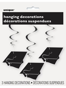 Graduation Hanging Swirl Decorations 3pk