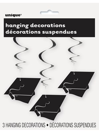 Graduation Hanging Swirl Decorations 3pk