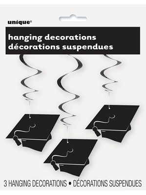 Graduation Hanging Swirl Decorations 3pk