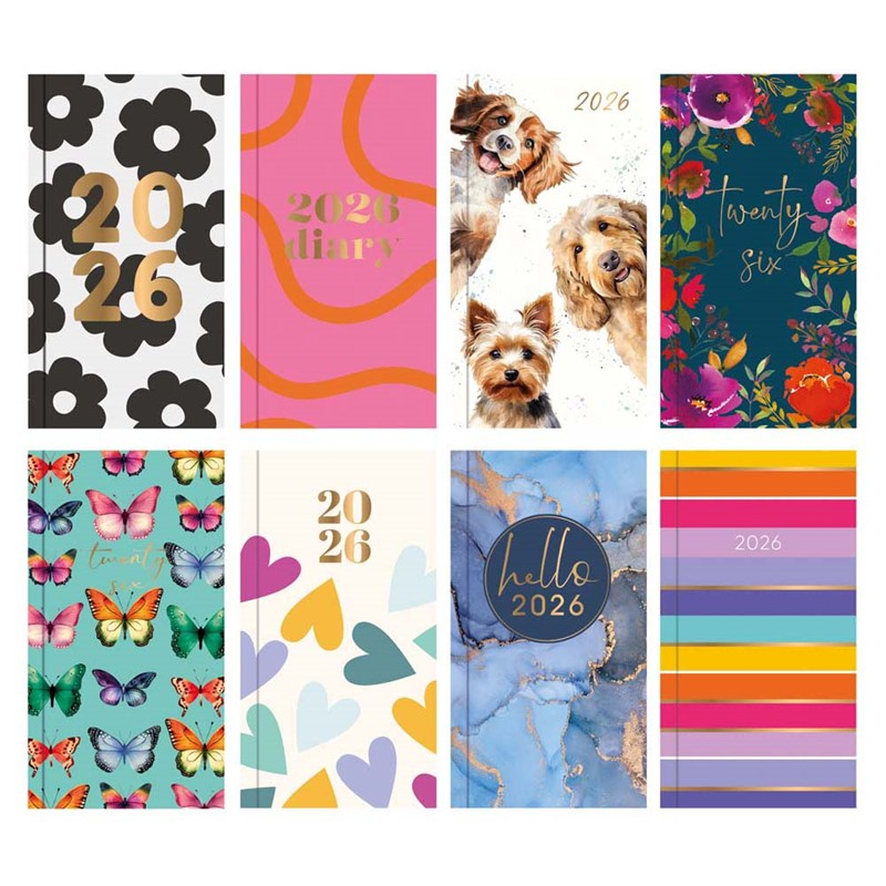Diary Slim WTV Assorted 2027 48pk