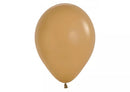 Sempertex 12-pack latex balloons in fashion latte color, 12-inch size, ideal for decorating events and celebrations.