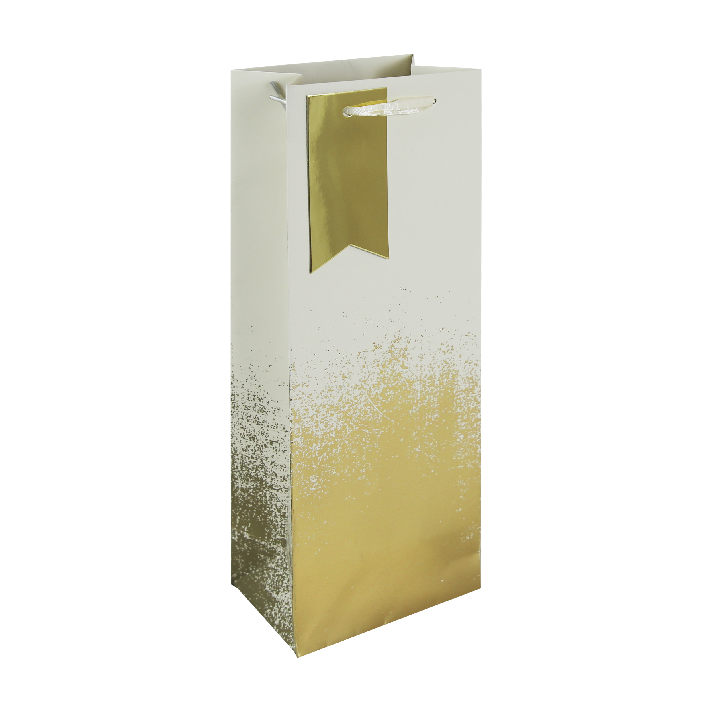 Cream & Gold Distressed Bottle Gift Bag 6pk