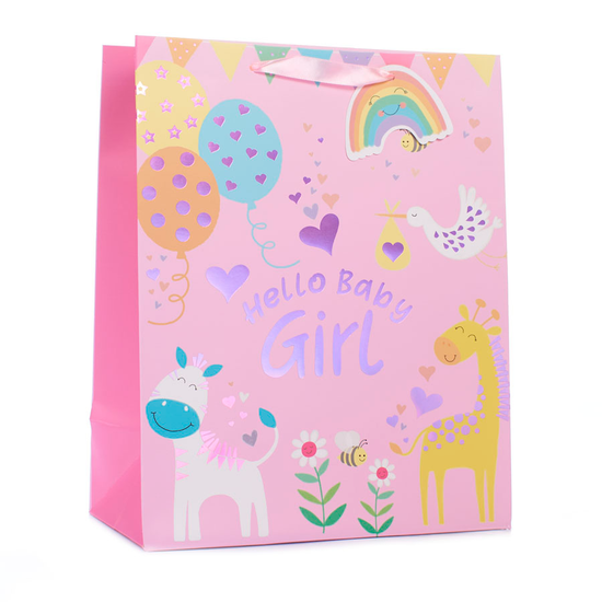 Tiger Feet 6 Pack Gift Bag Baby Girl Giraffe Large