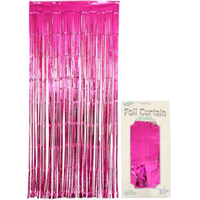 Door Curtain Foil 90cm x 2.4m Metallic Fuchsia