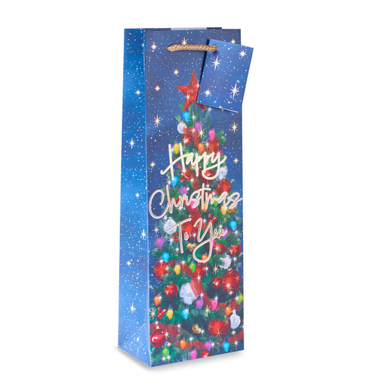 12pk Bottle Gift Bags Christmas Tree