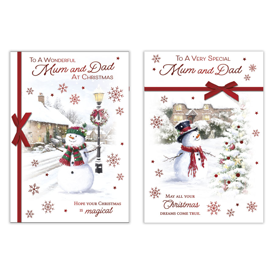 Poppyhill 12 Pack Cards C50 Christmas Mum & Dad