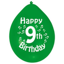 10 Latex Balloons 9" Birthday Age 9