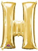 Anagram Foil Balloon Gold 34" Letter H