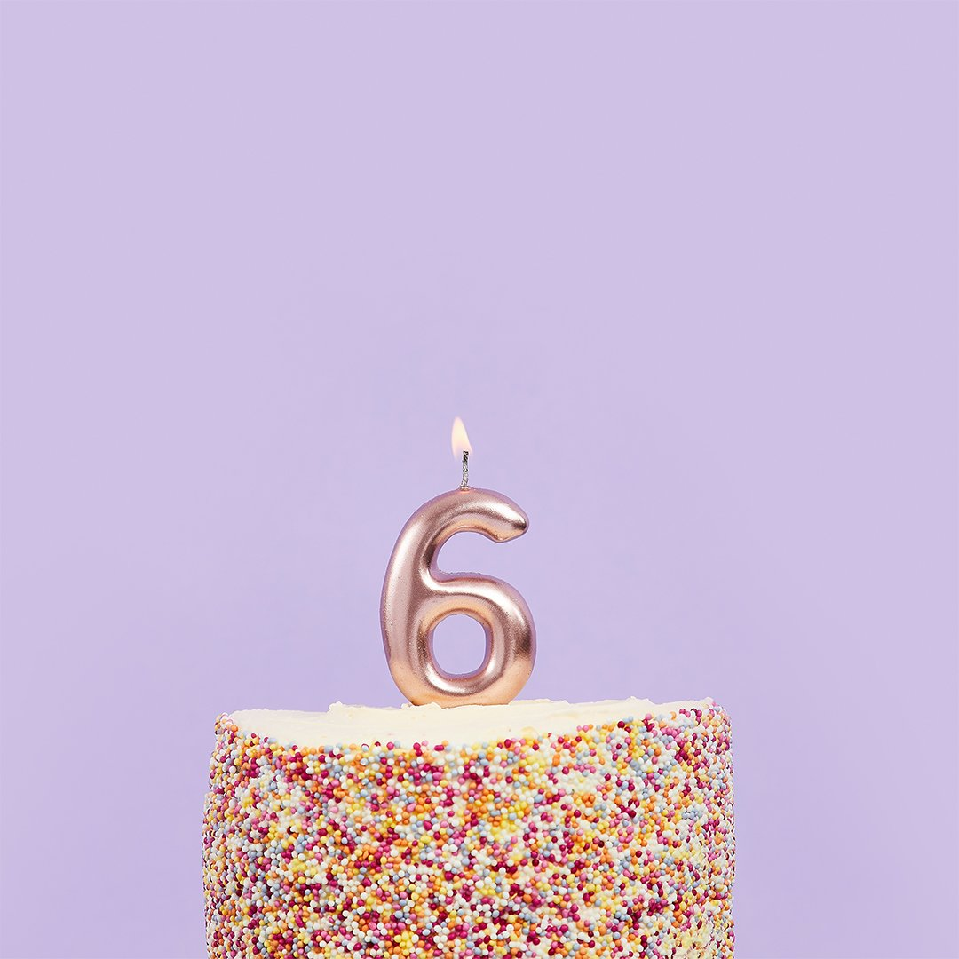 Hootybaloo Metallic Rose Gold Candle Number 6