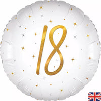 Oaktree Sparkle White Age 18 18" Foil Balloon