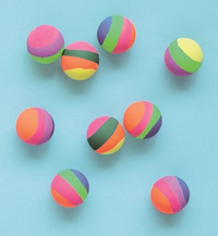 Colorful 8-pack of Unique Party Favours bouncy balls, 35mm mini rubber balls for party favors and fun activities.