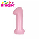 Unique Foil Balloon Matte Pink 34" Number 1
