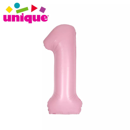 Unique Foil Balloon Matte Pink 34" Number 1