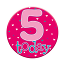 Six small Tiger Feet birthday badges featuring the number 5, perfect for celebrating a fifth birthday.