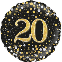 Oaktree Sparkling Fizz Age 20 Black 18" Foil