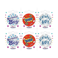 Birthday Boy Small Badges 6pk