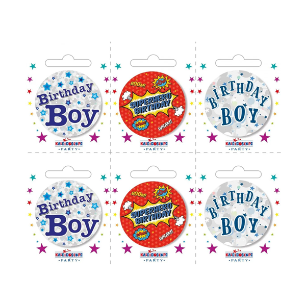 Birthday Boy Small Badges 6pk