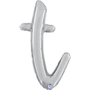 Grabo Foil Balloon Silver Script 14" Letter T