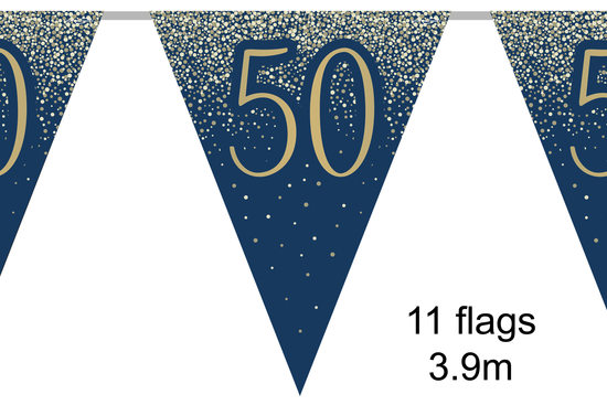 Oaktree Bunting Age 50 Gold & Navy 3.9m