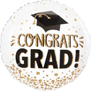 Anagram Grad Gold Glitter 21" Foil Balloon