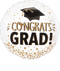 Anagram Grad Gold Glitter 21" Foil Balloon