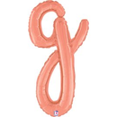 Grabo Foil Balloon Rose Gold Script 14" Letter G
