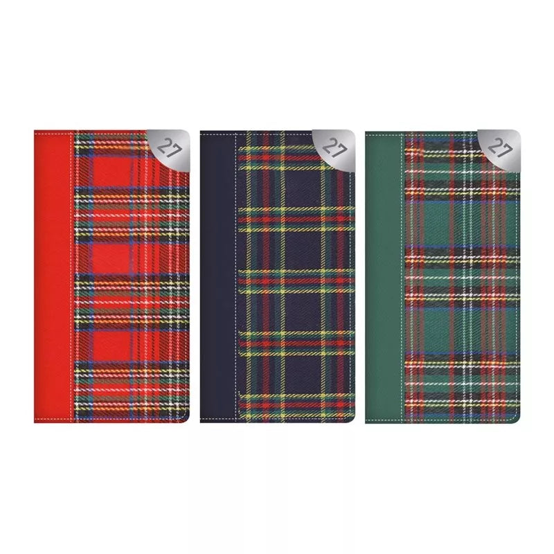 Diary Slim WTV Tartan Fabric 2027 18pk