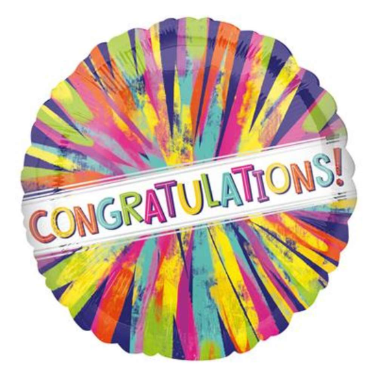 Anagram Congrats Paint Burst 18" Foil Balloon
