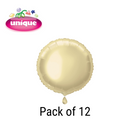 Unique 12 Pack Foil Balloon Gold Round 18