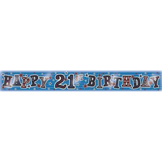 Giftzone Banner Age 21 Male Blue 2.6M