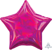 Anagram Foil Balloon Iridescent Magenta Star 18