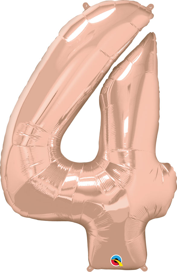Qualatex Foil Balloon Rose Gold 34" Number 4