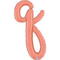 Grabo Foil Balloon Rose Gold Script 14" Letter Q