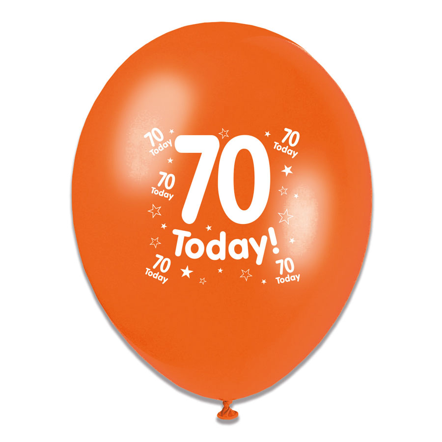Tiger Feet Age 70 Birthday 10" Balloons 6x8pk