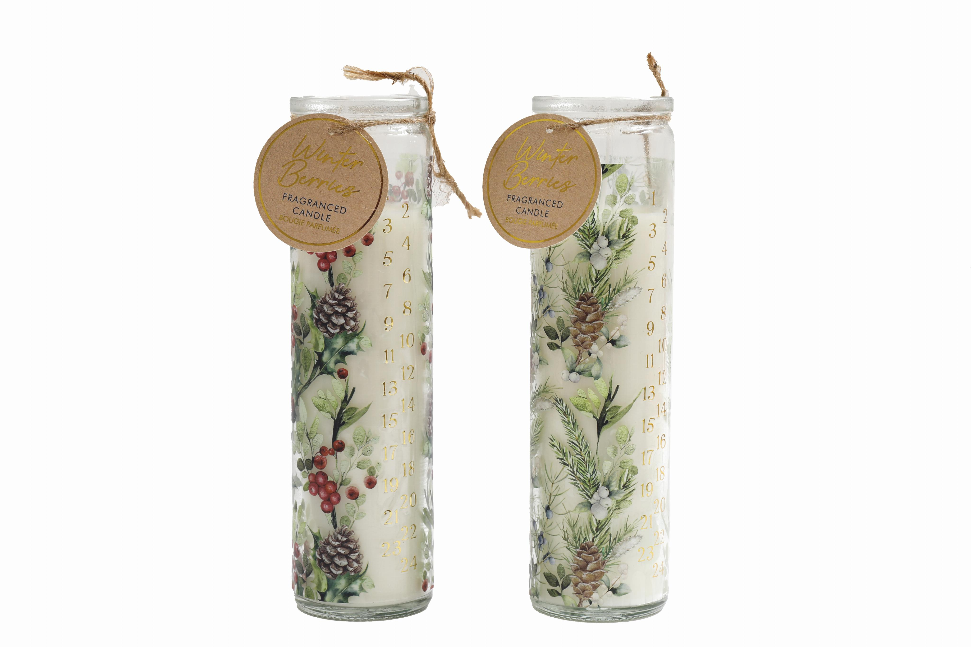 Advent Candle Winter Berries 20cm (Designs Vary)